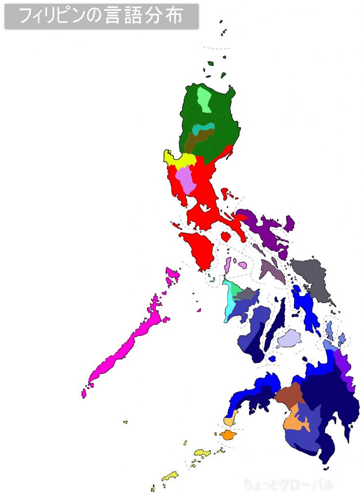 フィリピン言語分布図