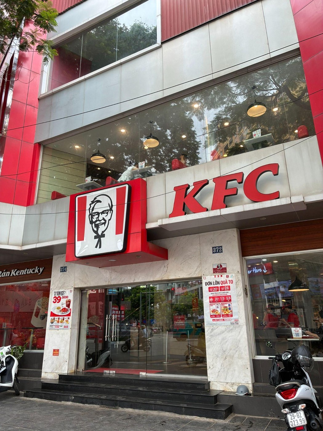 A street-level KFC in Hanoi, Vietnam.