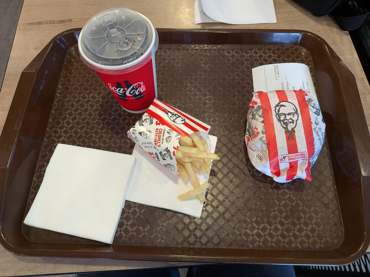 The Crispy Filet Burger set.
