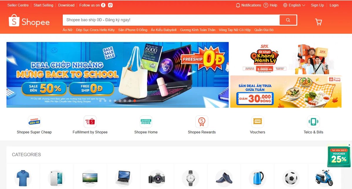 Shopee Vietnam. Our respondent's own circle splits between cash on delivery and discount-driven prepayment on platforms like this one.