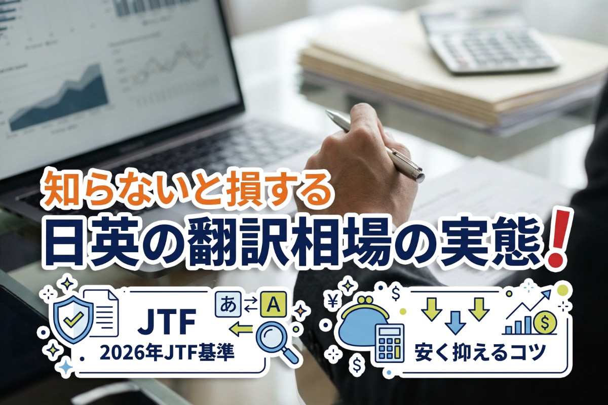 知らないと損する.日英の翻訳相場の実態！2026年JTF基準と安く抑えるコツ