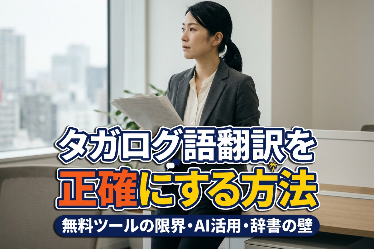 タガログ語翻訳を正確にする方法|無料ツールの限界とAI・辞書活用術